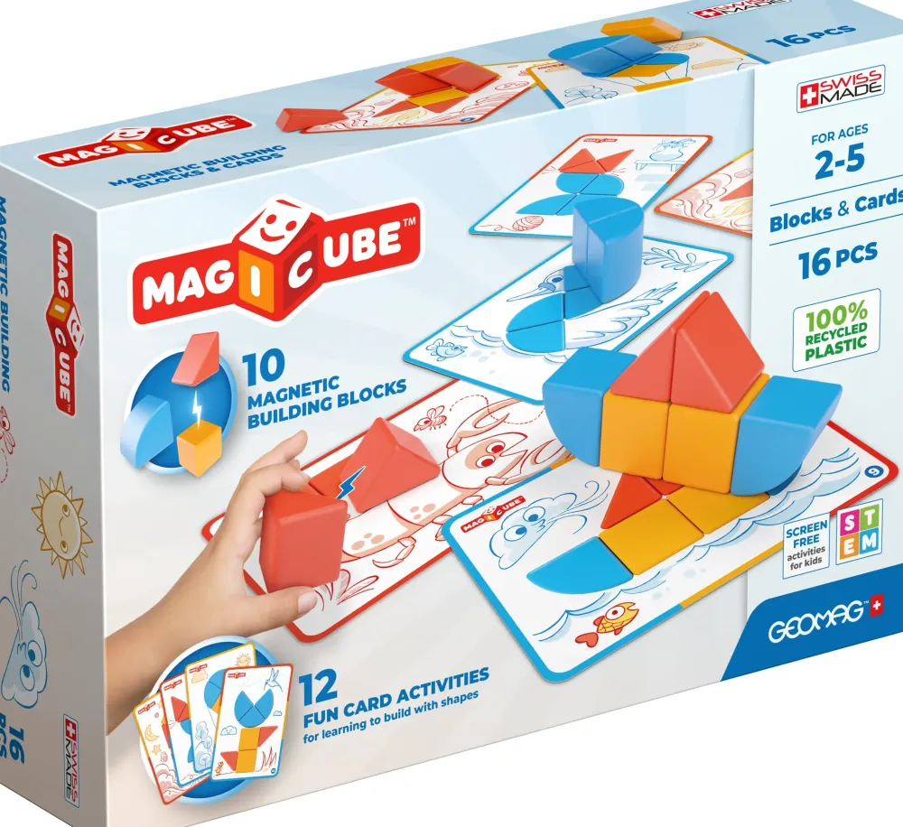 Clearance 302 Magicube Recycled Blocks And Cards 16 Pcs Costruzioni Bambini