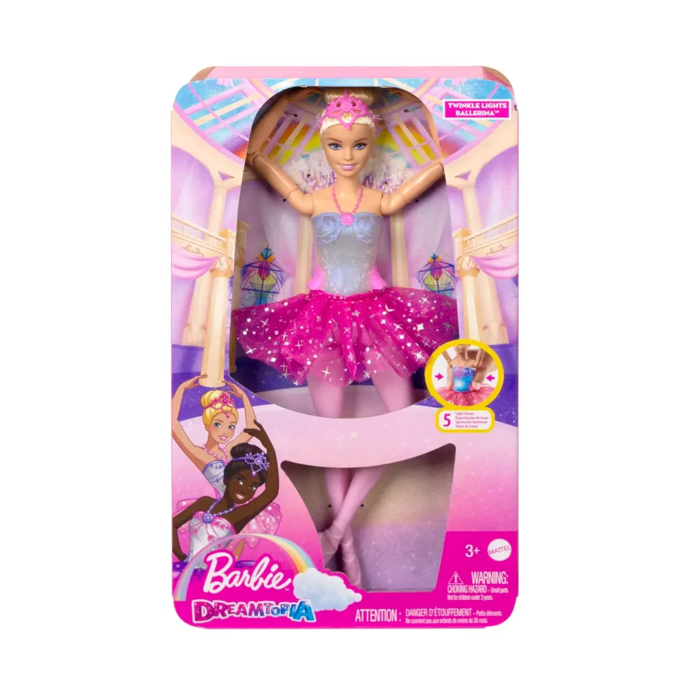 Dreamtopia Luci Scintillanti, Ballerina Magico Tutu, Bambola Dai Capelli Biondi, Con Luci, Coroncina E Tutu Rosa, Giocattolo Per Bambini, 3+ Anni, Hlc25 Fashion Dolls