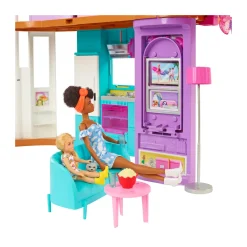 Casa Di Malibu (106 Cm) Playset Casa Delle Bambole Con 2 Piani, 6 Stanze, Ascensore, Altalena E +30 Accessori, Giocattolo Per Bambini 3+ Anni Case Delle Bambole