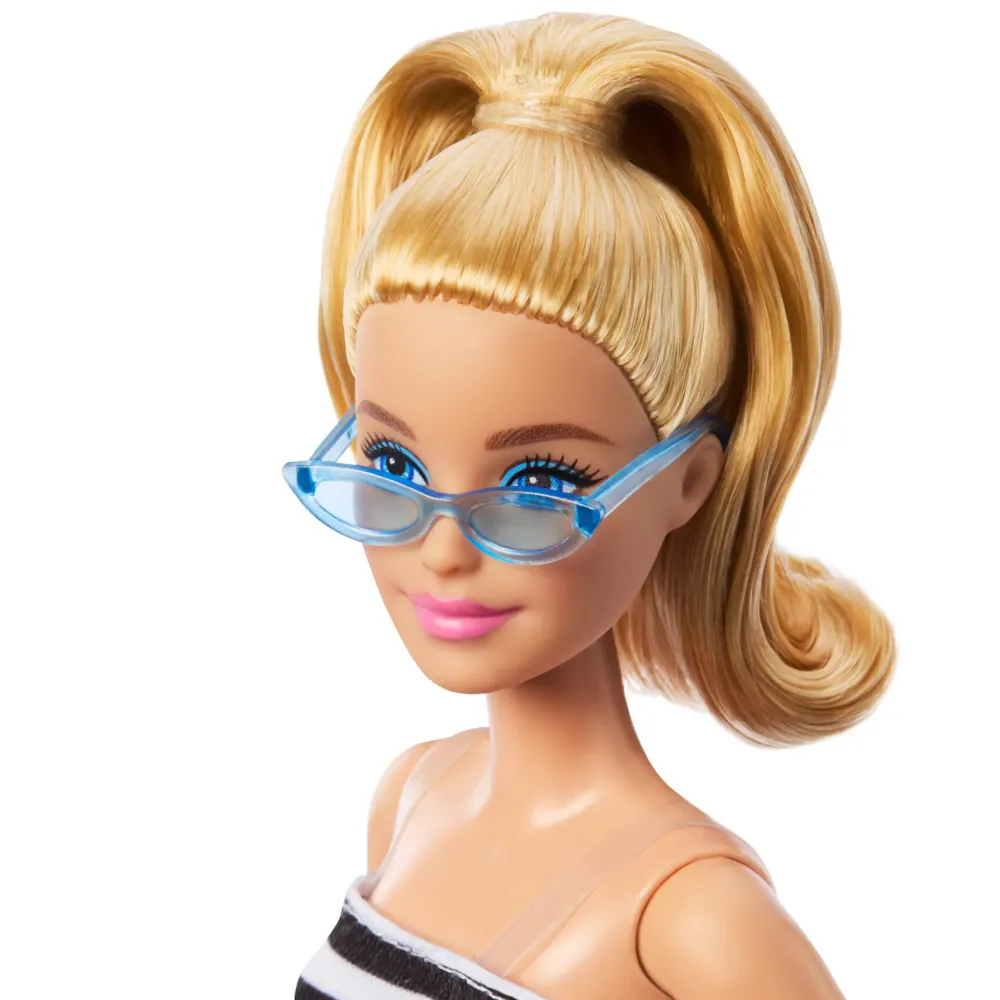 Hot Fashionistas N. 213 Da Collezione 65° Anniversario, Bambola Bionda Con Top A Righe Fashion Dolls