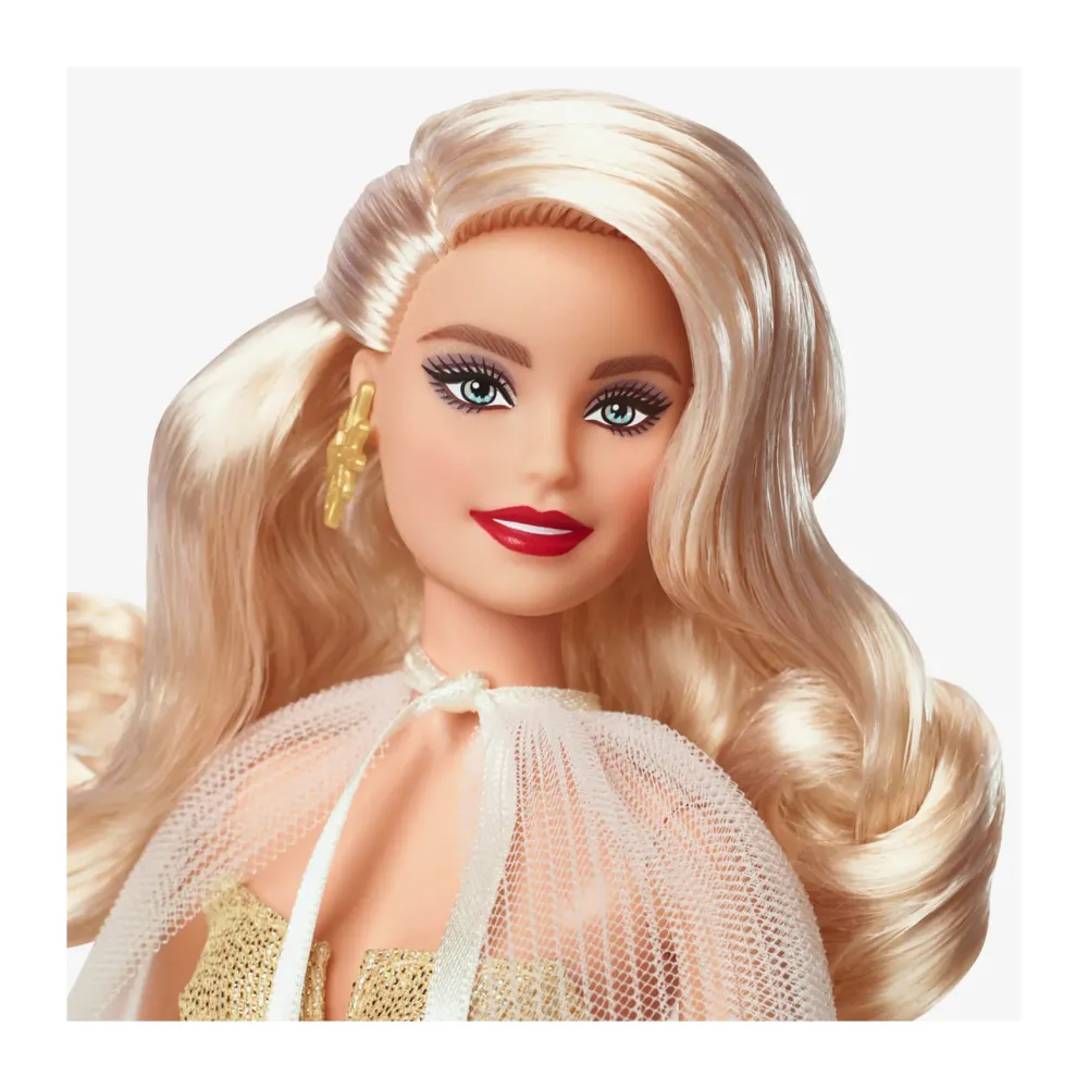 Signature Magia Delle Feste 2023, Bambola Da Collezione Con Capelli Biondi E Abito Dorato, Confezione Da Esporre, Regalo Per Le Feste, 6+ Anni, Hjx04 Fashion Dolls