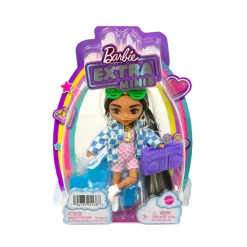 -Extra Minis Mini Bambola Articolata Con Giacca A Quadri E Morbidi Capelli Bicolore, Giocattolo Per Bambini 3+ Anni, Hgp64 Fashion Dolls