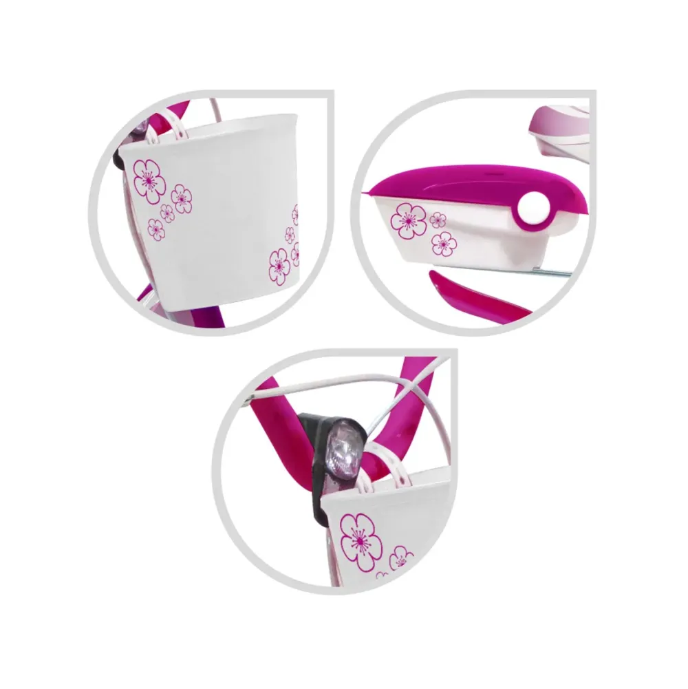 Online Bicicletta 14 Fucsia Bauletto, Cestello E Disco Colorato Nella Ruota Anteriore Inclusi Adatta Per Bambini Dai 5-7 Anni Biciclette Per Bambini