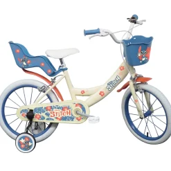 Bicicletta Da 16 Pollici Di Stitch, Con Cestino E Portabambole Biciclette Per Bambini