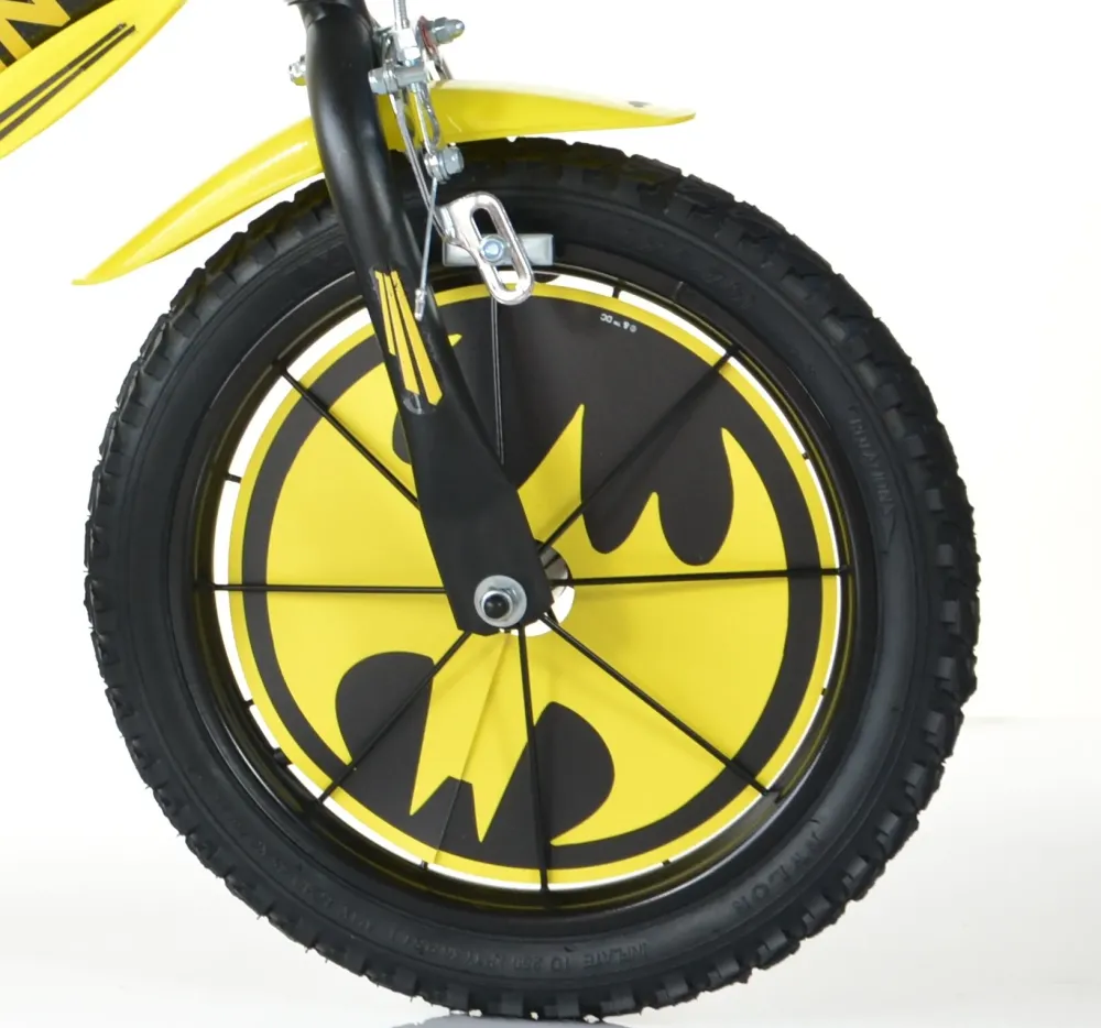 New Bicicletta Da Bambino Batman Ruota 14 Pollici Con Rotelle, Freno E Scudo Anteriore Adatta A 5-7 Anni Ideale Per Imparare A Pedalare In Autonomia Con Massima Sicurezza Biciclette Per Bambini