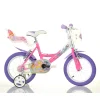 Outlet Bicicletta 14" Con Portabambola, Freno E Cestino Anteriore Adatta Per Bambini Dai 5-7 Anni Biciclette Per Bambini