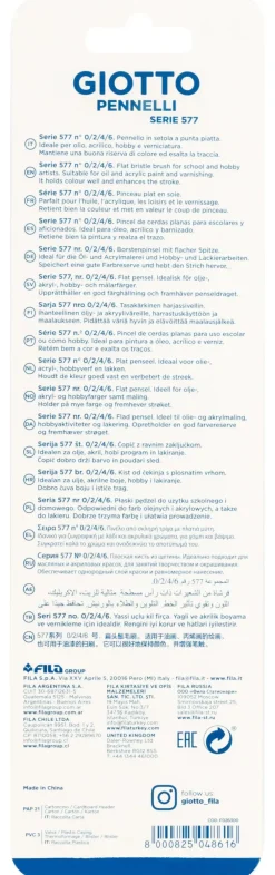 Discount Blister 4 Pennelli Serie 577 N° 0,2,4,6 Cancelleria E Accessori