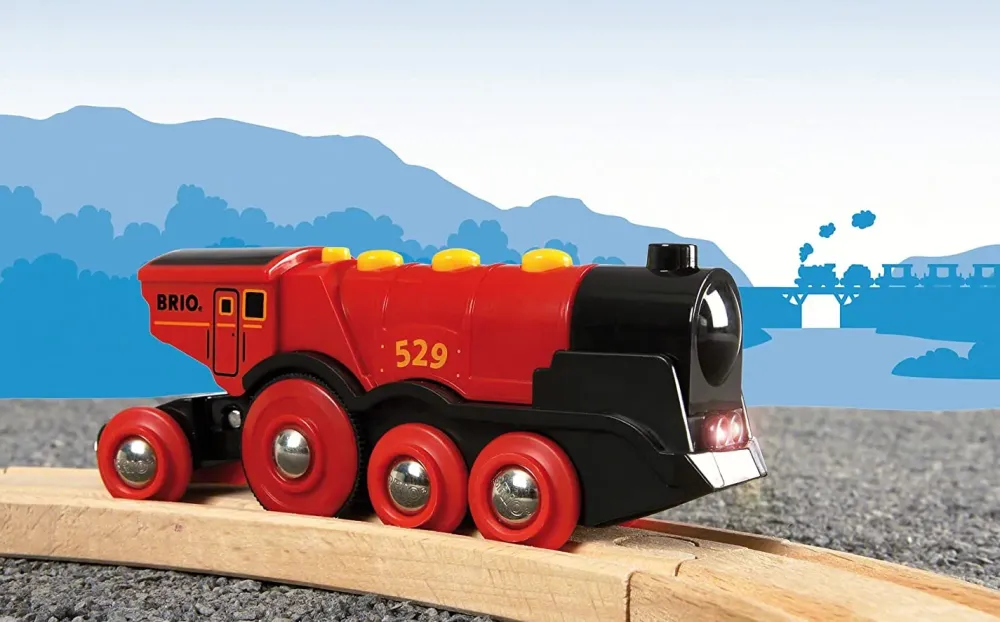 New Grande Locomotiva Rossa A Batterie Costruzioni In Legno