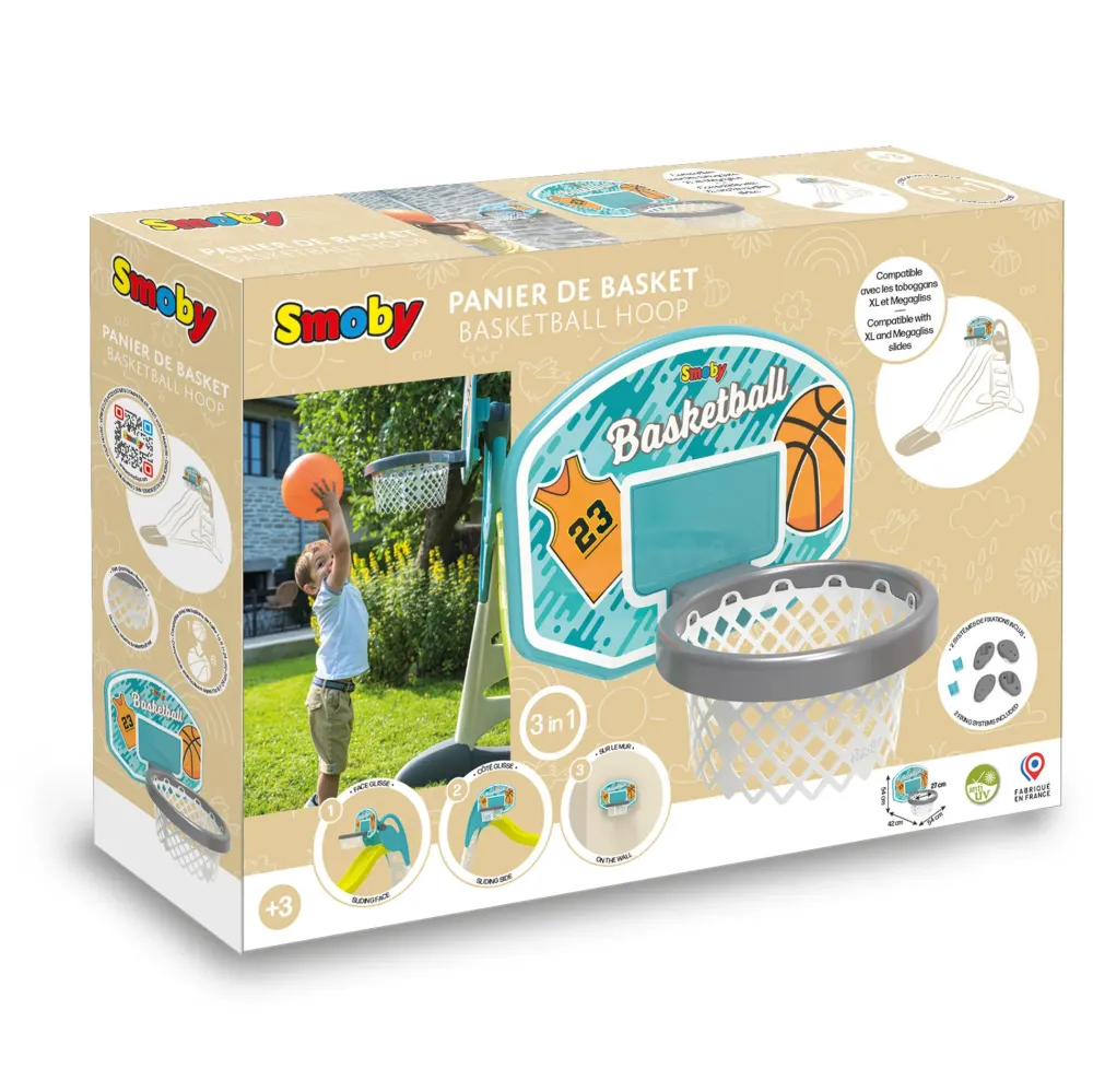 Discount Canestro 3 In 1 Compatibile Con Gli Scivoli Di Casette Per Bambini