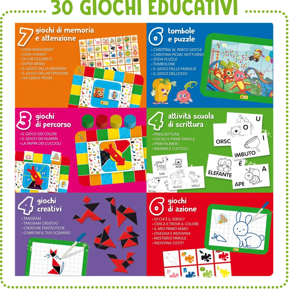 Hot Carotina Tavolino Molto Attivo 30 Giochi Primi Apprendimenti