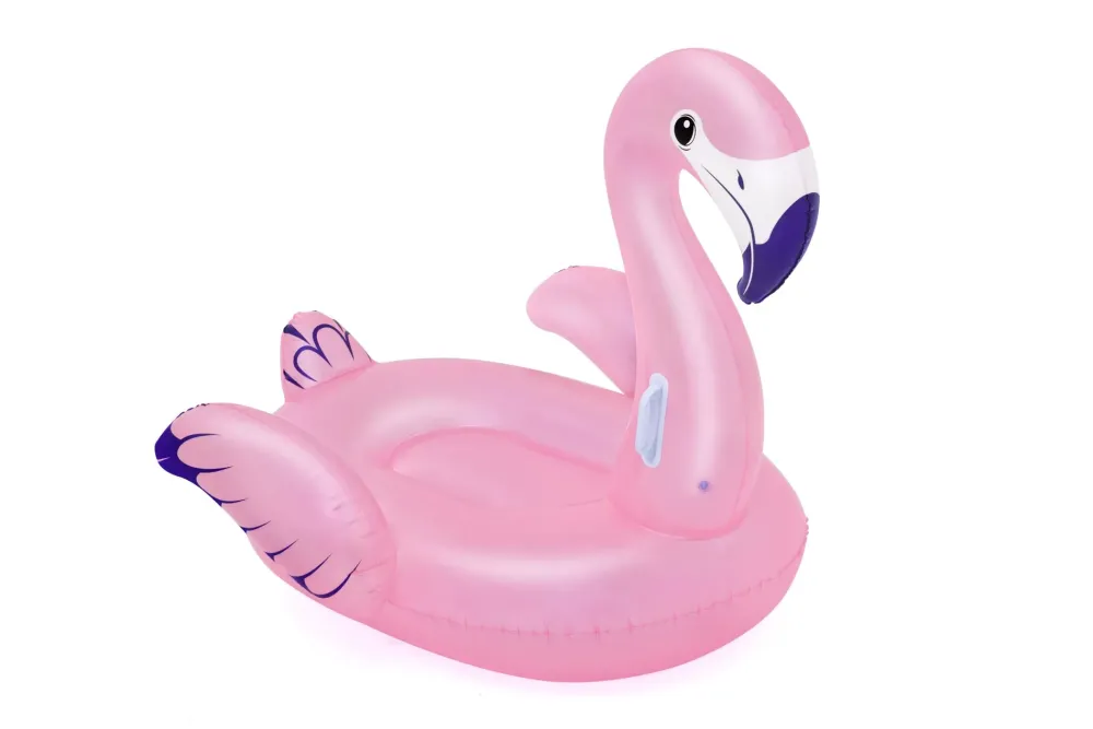 Hot Cavalcabile Fashion Fenicottero Luxury Cm. 153 143 Con Maniglie Gonfiabili Per Bambini