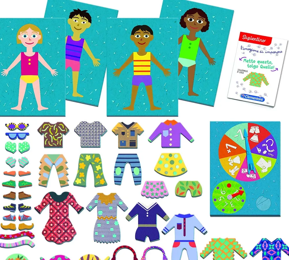 Clearance Clementoni 16129--Metto Questo, Tolgo Quello, Gioco Educativo, Multicolore, 16129 Primi Apprendimenti