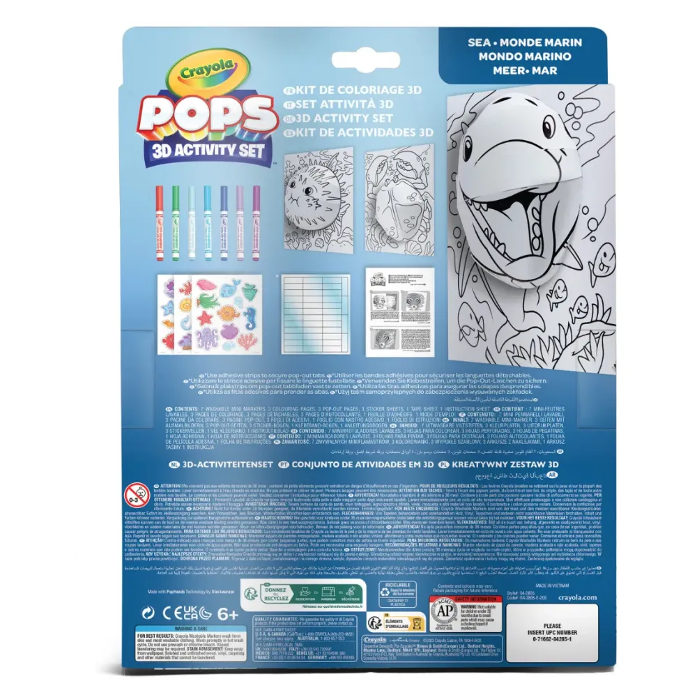 Online Pops 3D Activity Set Delfino E Mondo Marino Colora E Crea Disegni Tridimensionali Kit Artistici E Pittura