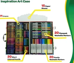 Hot Valigetta Colori Arcobaleno Kit Creativo Con 140 Pezzi Assortiti, Eta Consigliata: 5-10 Anni Kit Artistici E Pittura