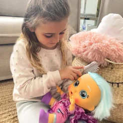 Clearance Dressy Bruny, Bambola Interattiva Che Piange Lacrime Vere, Con Capelli Veri E Colorati, Ciuccio, Vestitini E Scarpine Luccicosi.. Bambolotti