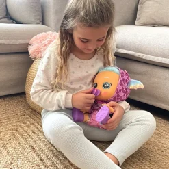 Clearance Dressy Bruny, Bambola Interattiva Che Piange Lacrime Vere, Con Capelli Veri E Colorati, Ciuccio, Vestitini E Scarpine Luccicosi.. Bambolotti