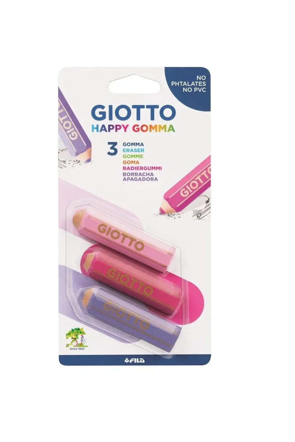 Best Happy Gomma Confezione 3 Gomme A Forma Di Matita Cancelleria E Accessori