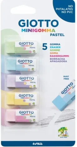 Outlet Mini Gomma Pastel Confezione 5 Minigomme Colori Pastello Cancelleria E Accessori