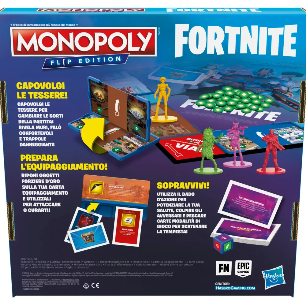 Monopoly Fortnite Flip Edition, Gioco Da Tavolo Dai 13 Anni In Su Giochi In Scatola Per Famiglia