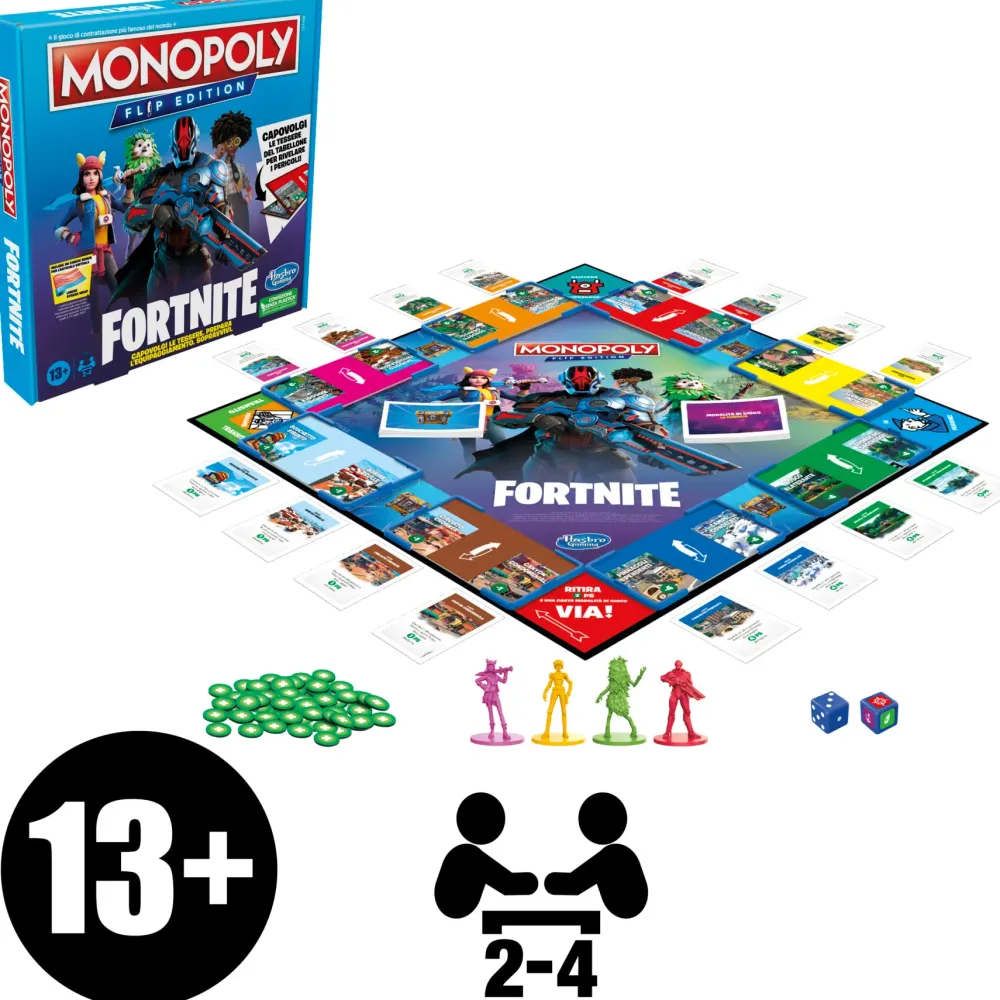Monopoly Fortnite Flip Edition, Gioco Da Tavolo Dai 13 Anni In Su Giochi In Scatola Per Famiglia