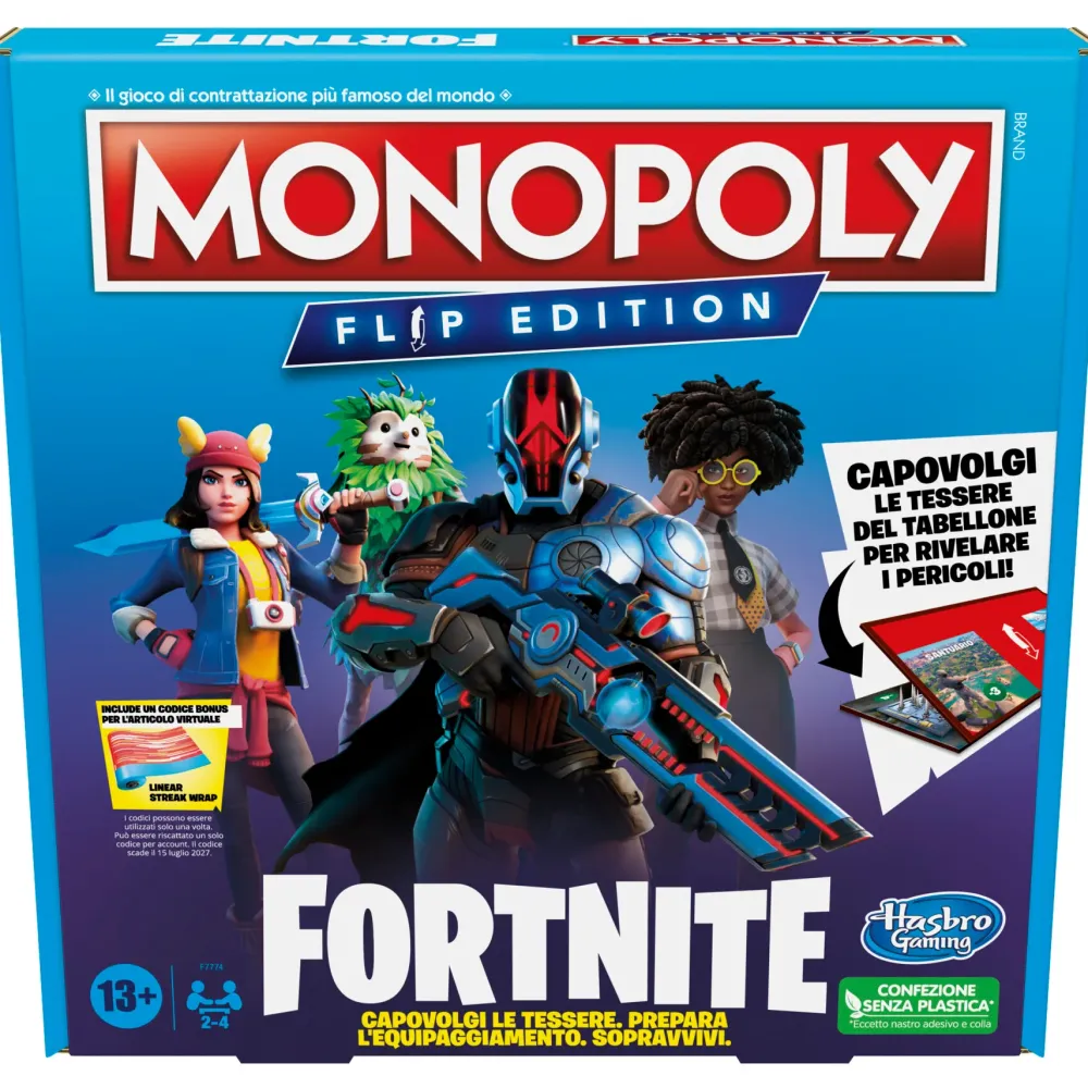 Monopoly Fortnite Flip Edition, Gioco Da Tavolo Dai 13 Anni In Su Giochi In Scatola Per Famiglia