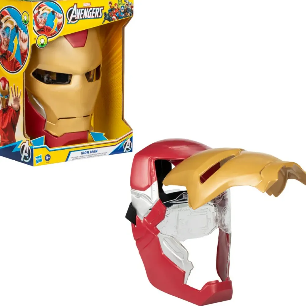 Best Hasbro Marvel , Maschera Flip Fx Di Iron Man, Con Effetti Luminosi, Replica Per Giochi D'Imitazione Action Figures