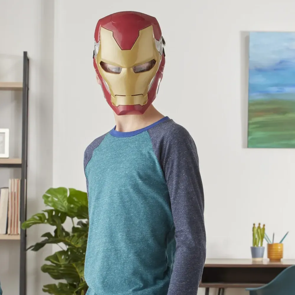 Best Hasbro Marvel , Maschera Flip Fx Di Iron Man, Con Effetti Luminosi, Replica Per Giochi D'Imitazione Action Figures