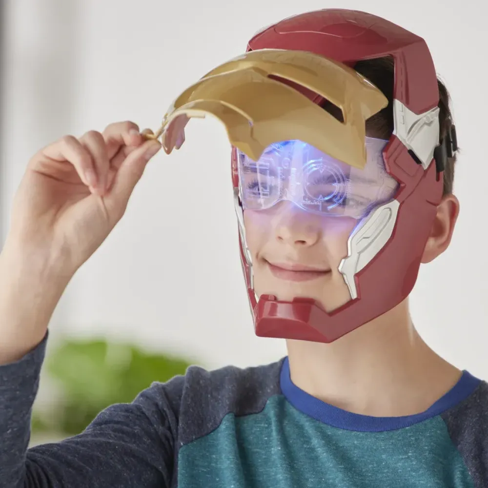 Best Hasbro Marvel , Maschera Flip Fx Di Iron Man, Con Effetti Luminosi, Replica Per Giochi D'Imitazione Action Figures