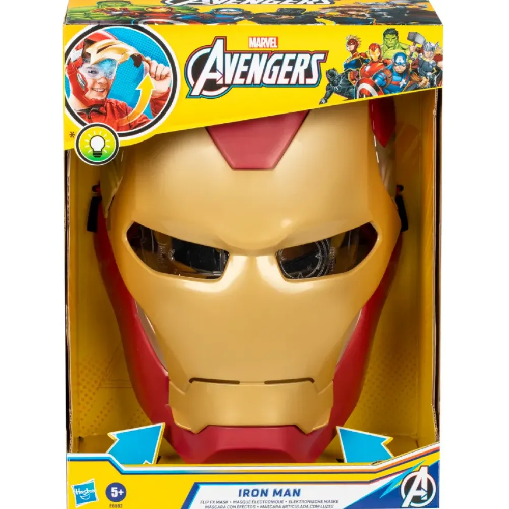 Best Hasbro Marvel , Maschera Flip Fx Di Iron Man, Con Effetti Luminosi, Replica Per Giochi D'Imitazione Action Figures