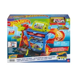 Autolavaggio Con Tunnel, Playset Con Pista E Tunnel Che Spruzza Acqua, Include 1 Veicolo Garage E Circuiti
