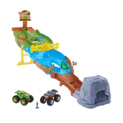 Clearance Monster Trucks Torneo Dei Titani Playset Con Monster Truck Bigfoot E Gunkster Per Sfide Testa A Testa, Giocattolo Per Bambini Dai 4 Anni In Su Garage E Circuiti