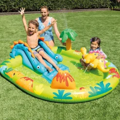 New Play Center Dinosauri Piscina Gonfiabile, Multicolore, 191X152X58 Cm Gonfiabili Per Bambini