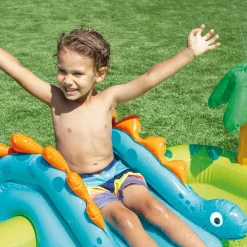 New Play Center Dinosauri Piscina Gonfiabile, Multicolore, 191X152X58 Cm Gonfiabili Per Bambini