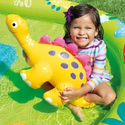 New Play Center Dinosauri Piscina Gonfiabile, Multicolore, 191X152X58 Cm Gonfiabili Per Bambini