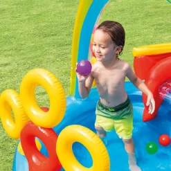 Sale Playground Arcobaleno Piscina Gonfiabile, Con Palline, Multicolore, 297X193X135 Cm Gonfiabili Per Bambini