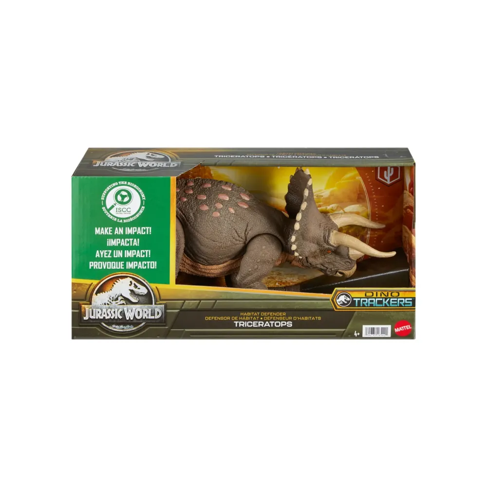 Best Triceratopo Protettore Dell'Habitat, Dinosauro Lungo 43+ Cm Difensore Del Deserto, Realizzato Per Il 60% In Plastica Riciclata, 4+ Anni, Hpp88 Action Figures