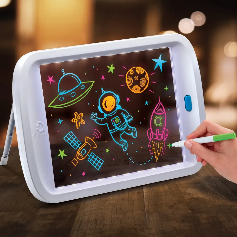 Sale Lavagna Da Disegno Con Luci A Neon E 4 Pennarelli Kit Artistici E Pittura