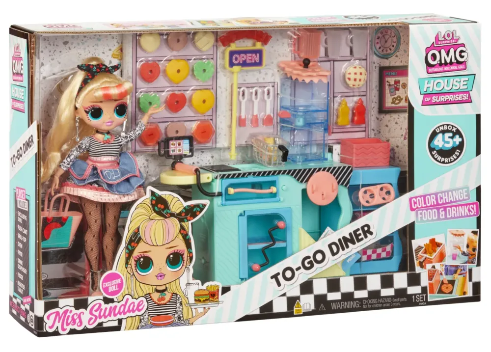 Best Surprise Omg To-Go Diner Playset Con Oltre 45 Sorprese E Bambola Inclusa Fashion Dolls