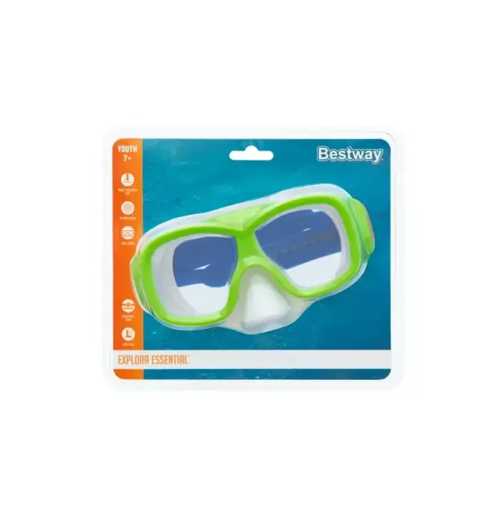 Clearance Maschera Aquanaut, 7-14 Anni, 3 Colori Assortiti, In Silicone Con Lenti In Policarbonato Protezione Uv Maschere E Pinne