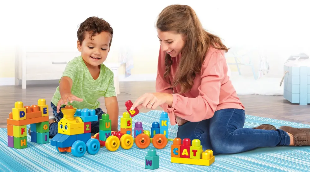 Outlet Mega First Builders Impara Con Il Treno! Costruzioni Bambini