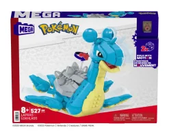 Mega Lapras Da Costruire E Collezionare Con 527 Pezzi E Sistema Mattoncino Movimento, Alto 17+ Cm, Personaggio Da Esporre, 8+ Anni, Hkt26 Costruzioni Bambini