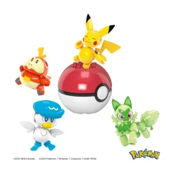 Best Mega Team Della Regione Di Paldea, Set Con 4 Personaggi E 1 Poke Ball Da Costruire Con 79 Pezzi, Include Pikachu, Fuecoco, Sprigatito E Quaxly, 6+ Anni, Hpx92 Costruzioni Bambini