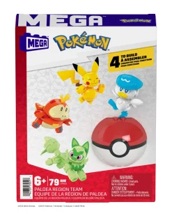 Best Mega Team Della Regione Di Paldea, Set Con 4 Personaggi E 1 Poke Ball Da Costruire Con 79 Pezzi, Include Pikachu, Fuecoco, Sprigatito E Quaxly, 6+ Anni, Hpx92 Costruzioni Bambini