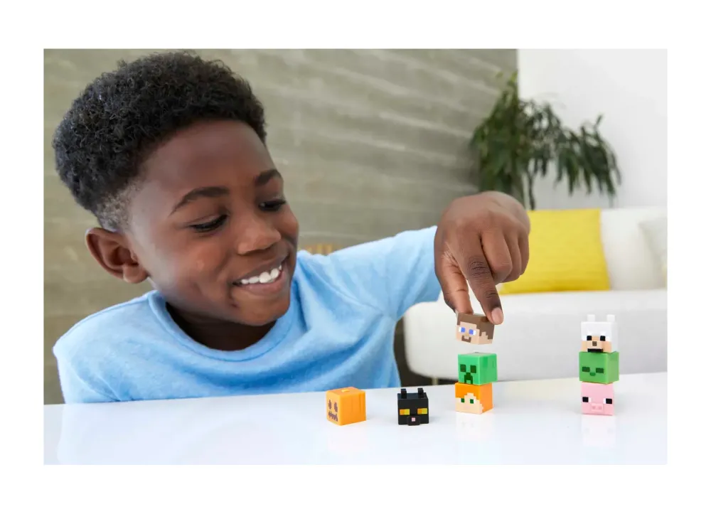 Discount Mini Action Figure Testa Mob, Assortimento Personaggi Del Videogioco Dal Design Pixelato Con Teste Giganti, Tutti Da Collezionare, Giocattolo Per Bambini, 6+ Anni, Hdv64 Action Figures