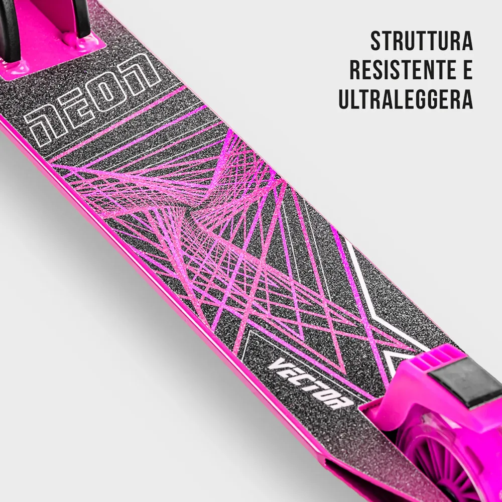 Clearance Monopattino Neon Vector Regolabile In Altezza, Antiscivolo, Con Luci Led Da 100 Mm E Massimo Supportato 60 Kg- Per Bambini Dai 5 Ai 9 Anni- Disponibile In Diverse Varianti Monopattini