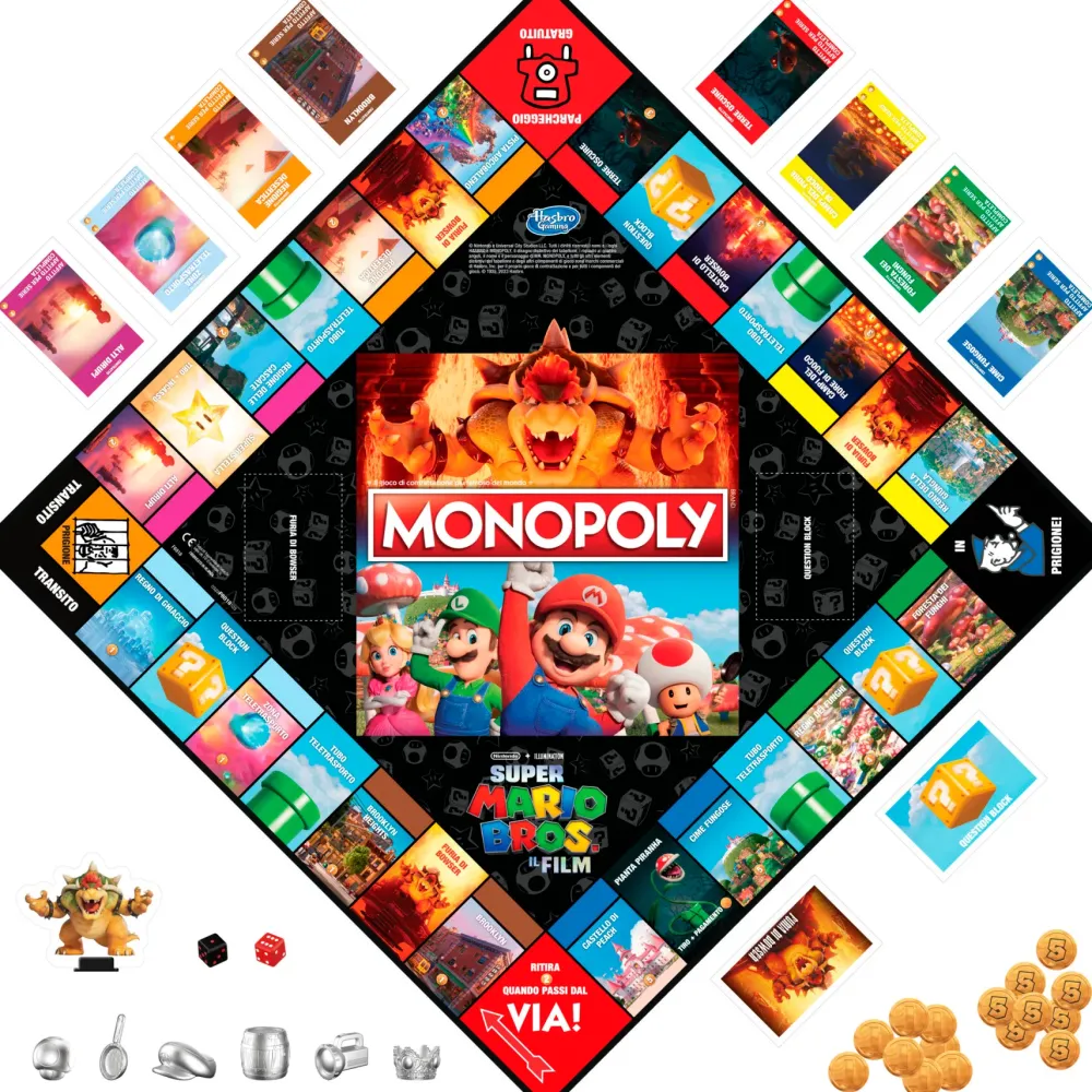 Sale The Super Mario Bros. Movie Edition, Gioco Da Tavolo Per Bambini E Bambine, Contiene La Pedina Di Bowser, Giochi Per Famiglie Giochi In Scatola Per Famiglia