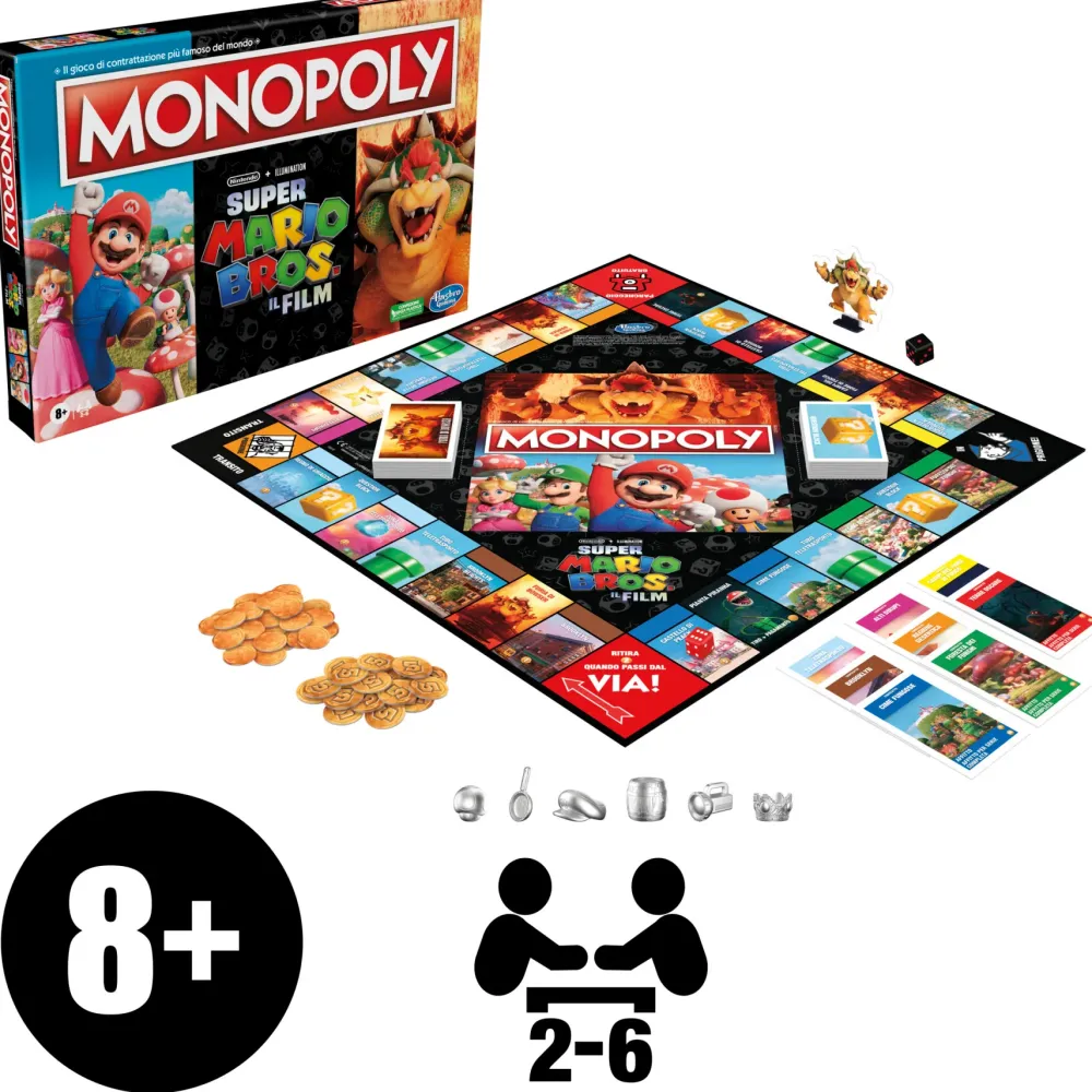Sale The Super Mario Bros. Movie Edition, Gioco Da Tavolo Per Bambini E Bambine, Contiene La Pedina Di Bowser, Giochi Per Famiglie Giochi In Scatola Per Famiglia