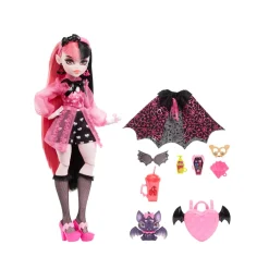Sale Draculaura, Bambola Con Accessori E Cucciolo Di Pipistrello, Snodata E Alla Moda Con Capelli Rosa E Neri, Giocattolo Per Bambini, 4+ Anni, Hhk51 Fashion Dolls