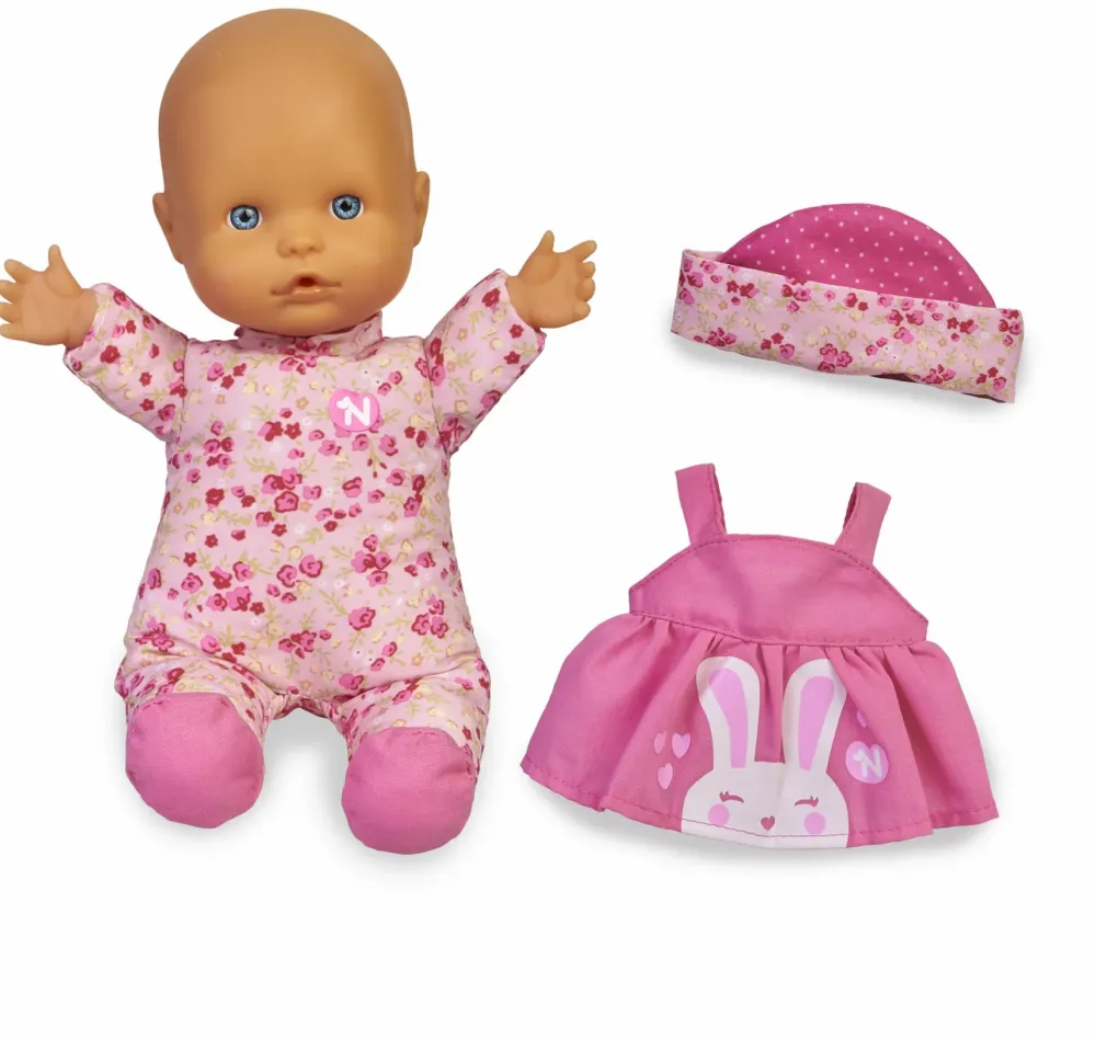 Sale Ci Vestiamo, Bambola Morbida 25 Cm, Con Pigiama E Vestitino Rosa Con Suoni Bambolotti