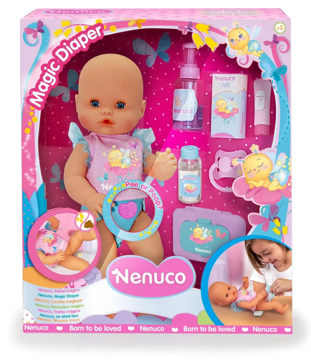 New Pannolino Magico, Bambola 35 Cm Con Pannolino Con Luci, Inclusi Accessori. Bambolotti